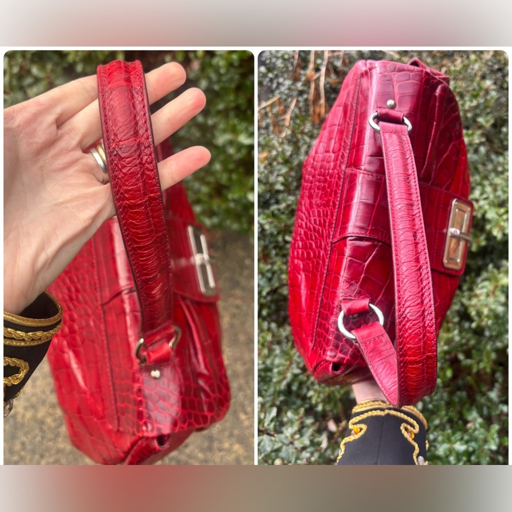 Furla Croc Embossed Shoulder Bag - Picture 14 of 17